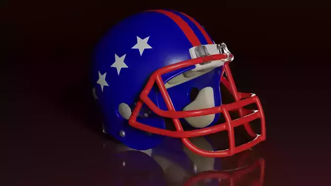 Protective American Football Helmet Low-poly 3D model