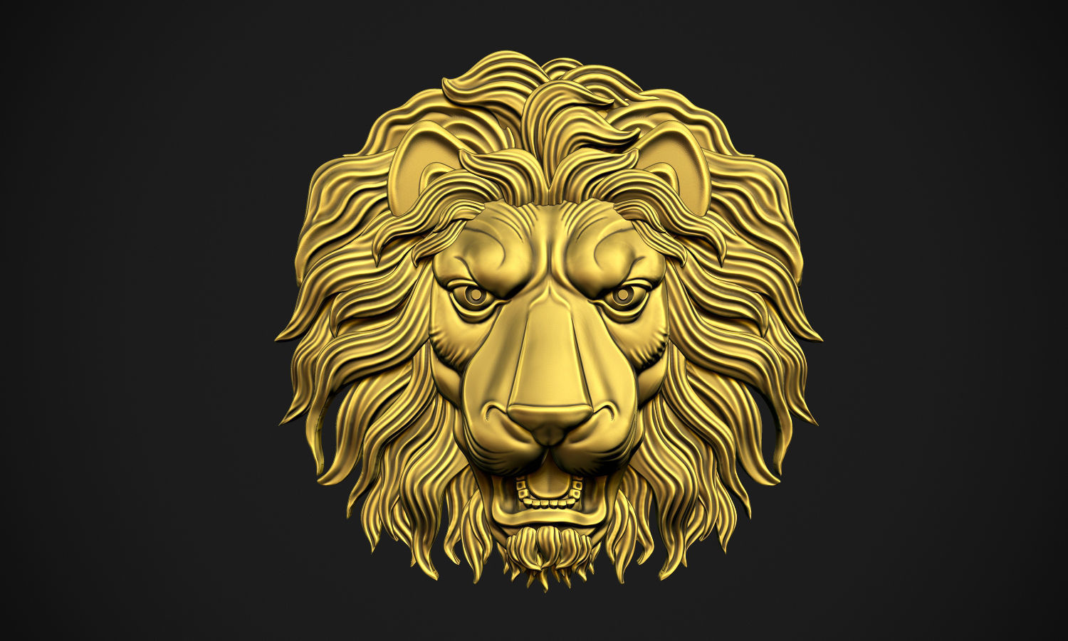 Lion Head Relief 3D print model_8