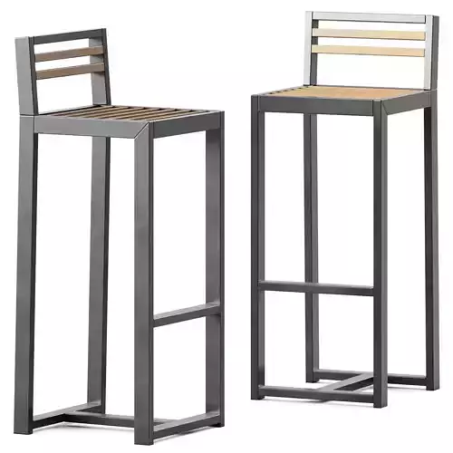 Bar Stool Dna Teak by Gandia Blasco 3D model