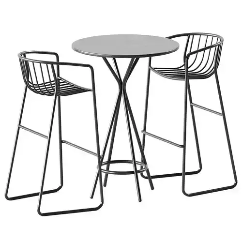 High Table by Brunner and Bar Stool Randa Nude ST by Arrmet 3D model