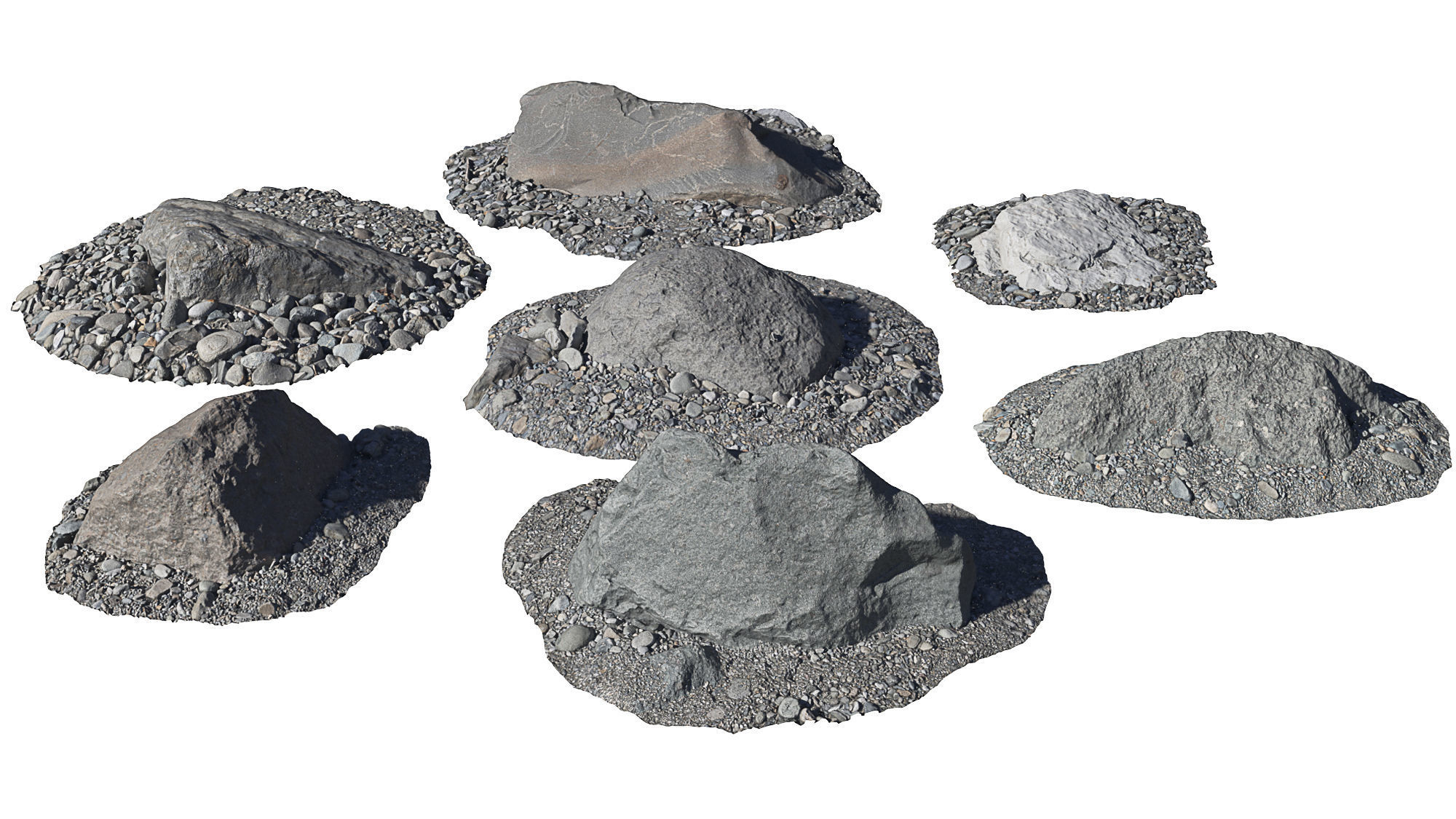 Beach Rock Low-poly 3D model_6