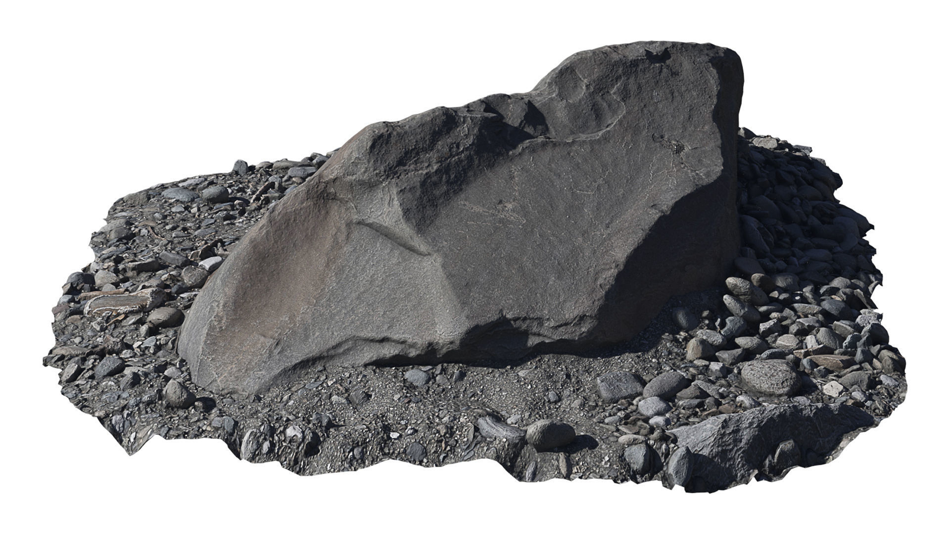 Beach Rock Low-poly 3D model_8
