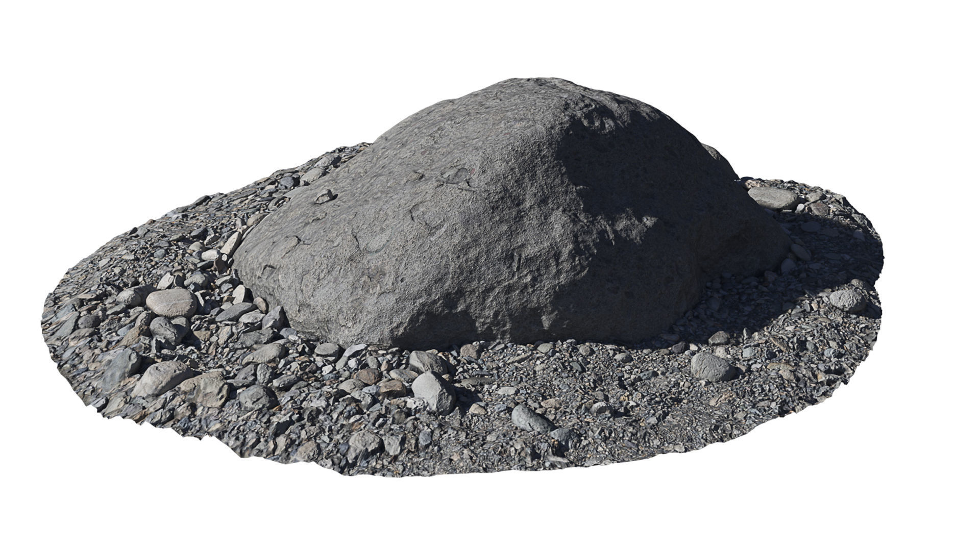 Beach Rock Low-poly 3D model_11