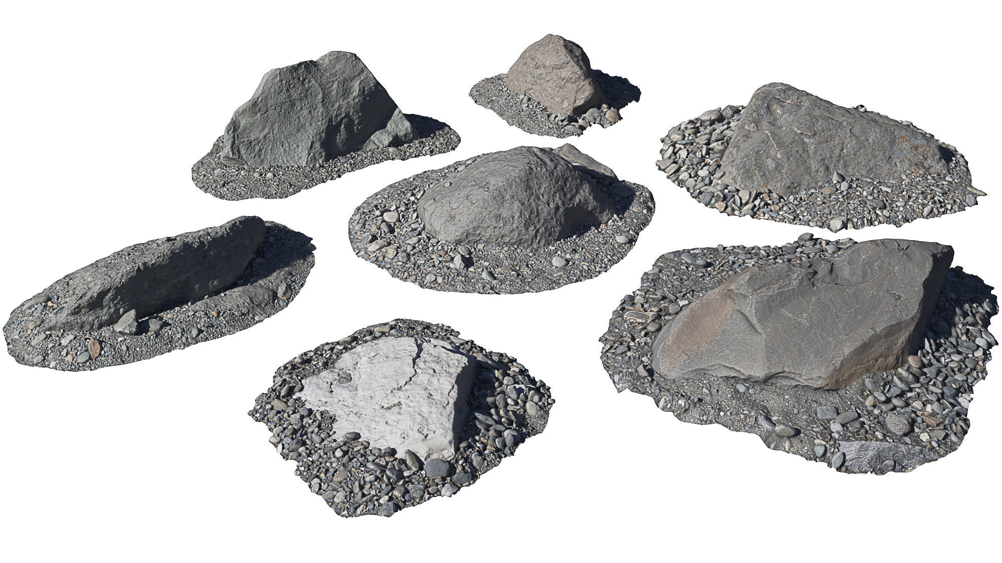 Beach Rock Low-poly 3D model_5
