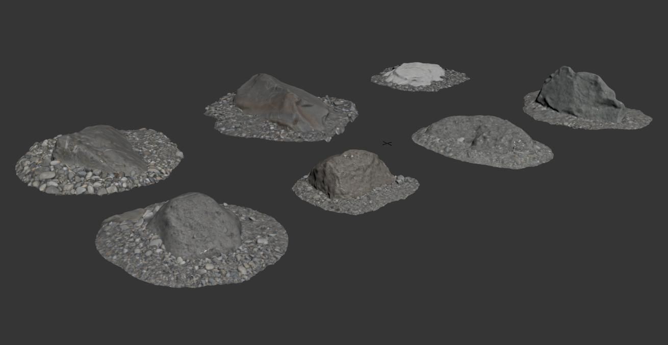 Beach Rock Low-poly 3D model_15