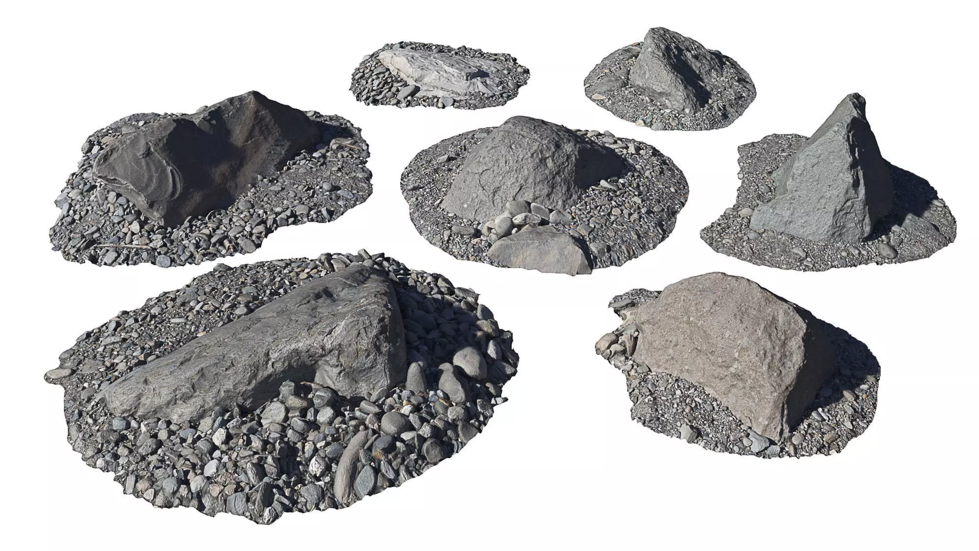 Beach Rock Low-poly 3D model_0