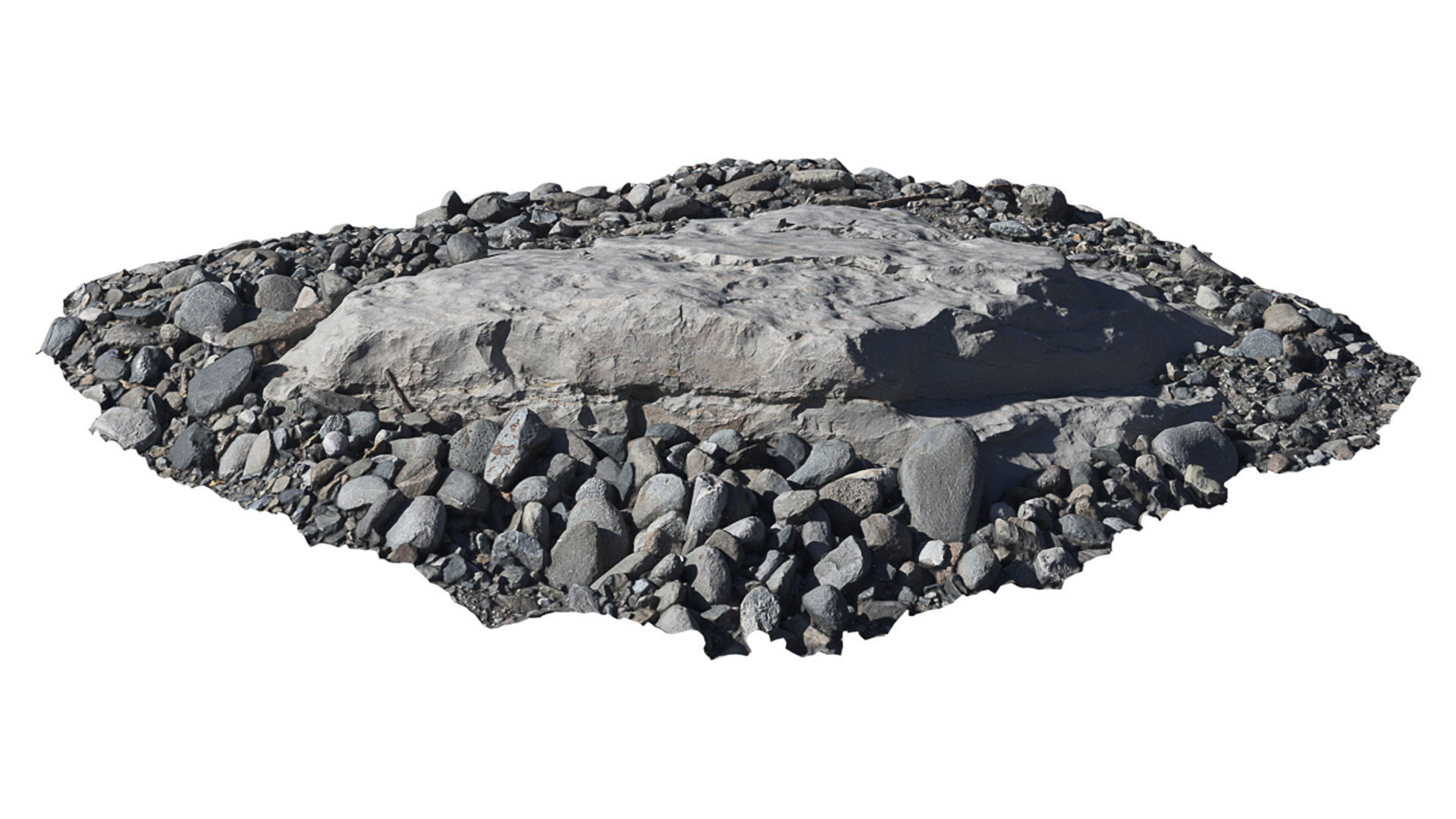 Beach Rock Low-poly 3D model_13
