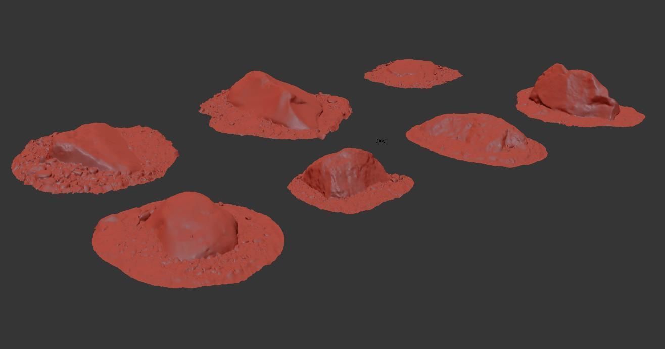 Beach Rock Low-poly 3D model_16