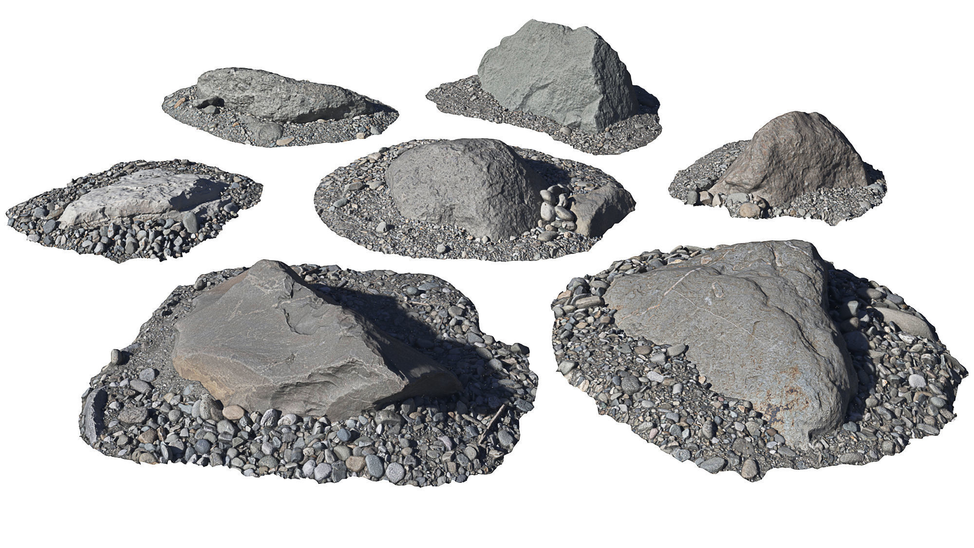 Beach Rock Low-poly 3D model_4