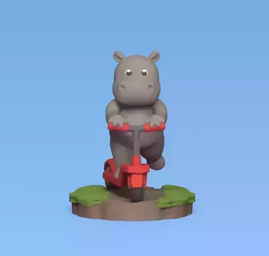 Hippo Scooter 3D print model