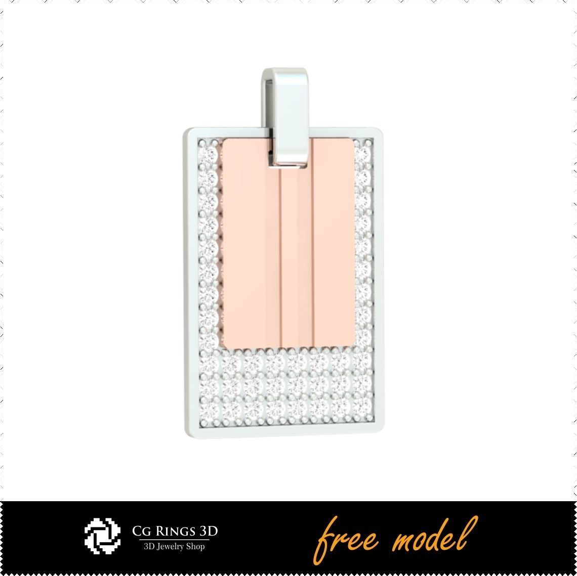 CAD CAM 3D Pendant With Diamons free 3D model 3D printable | CGTrader