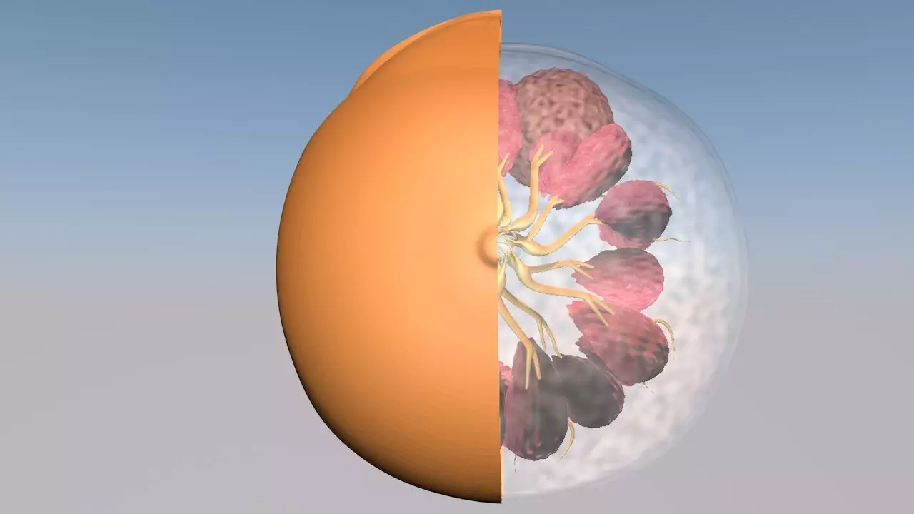Breast with cancer cell animated 3D model_0