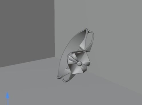 Ring with black glass and diamond 3D model_3