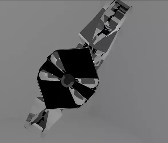 Ring with black glass and diamond