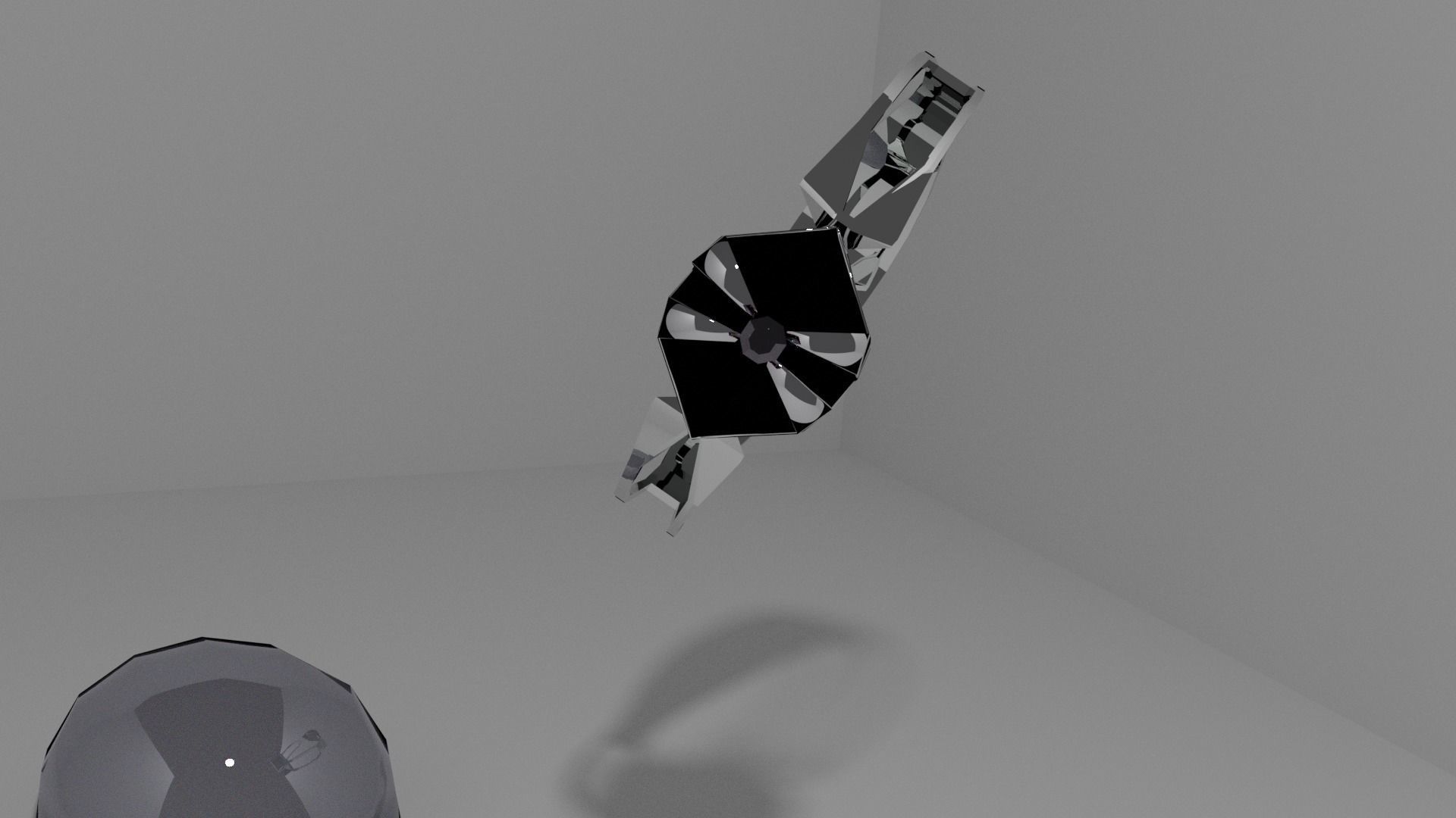 Ring with black glass and diamond 3D model_5