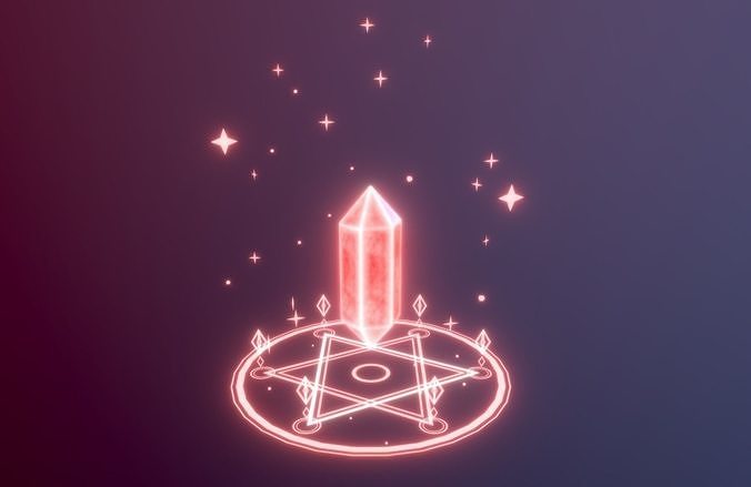 Magic Crystal Animated Low-poly 3D model