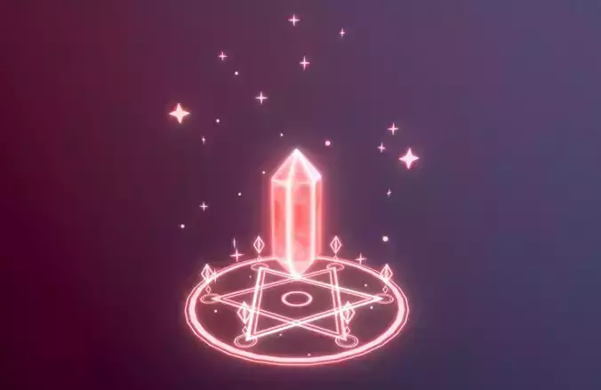 Magic Crystal Animated Low-poly 3D model