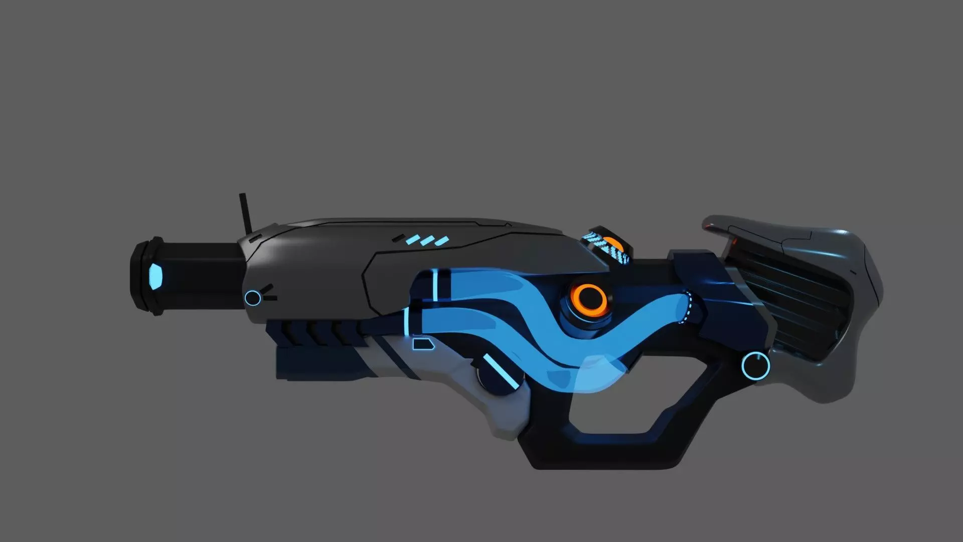 Si-Fi gun high poly Free 3D model