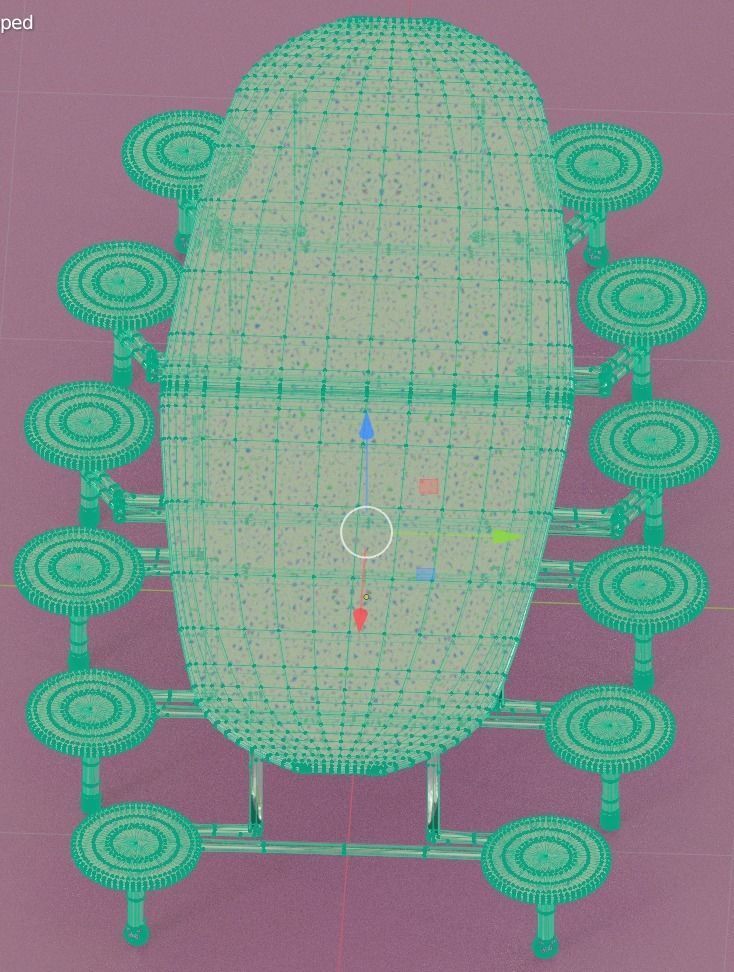 Low Poly Cafeteria Table Low-poly 3D model_8