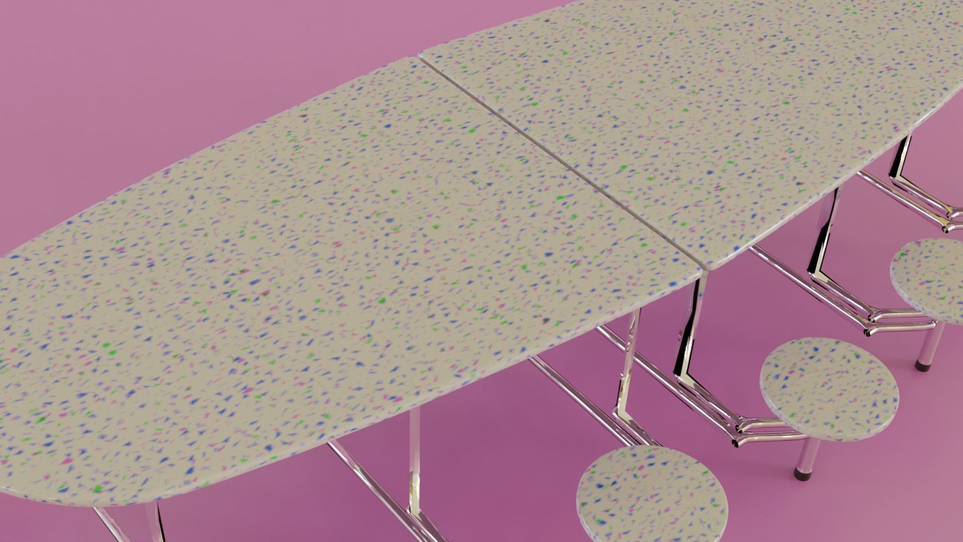Low Poly Cafeteria Table Low-poly 3D model_1