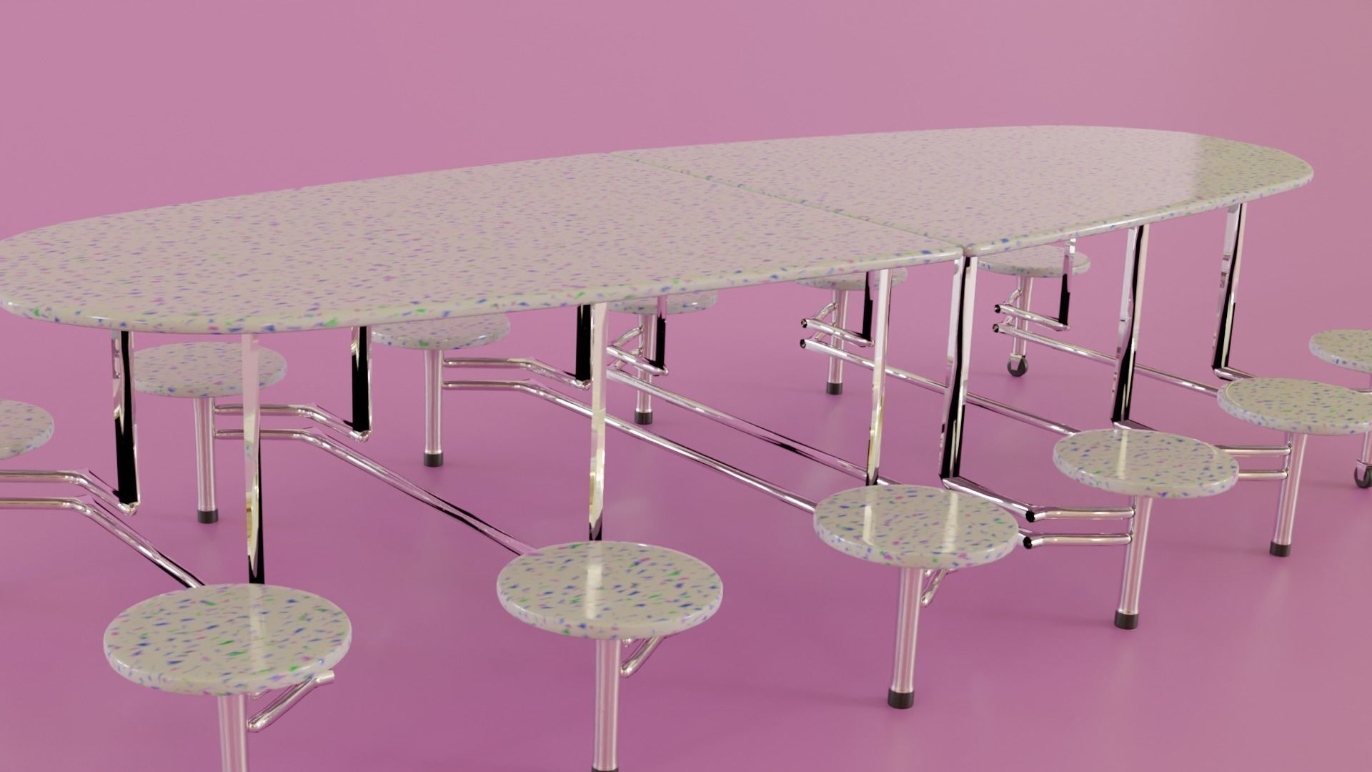 Low Poly Cafeteria Table Low-poly 3D model_4