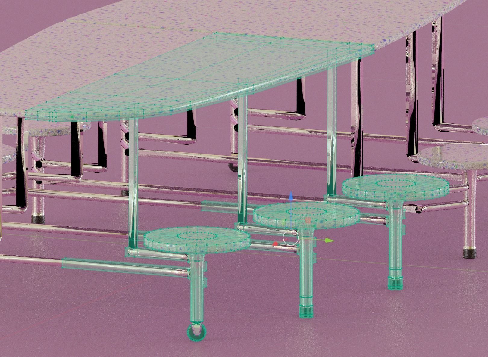 Low Poly Cafeteria Table Low-poly 3D model_7