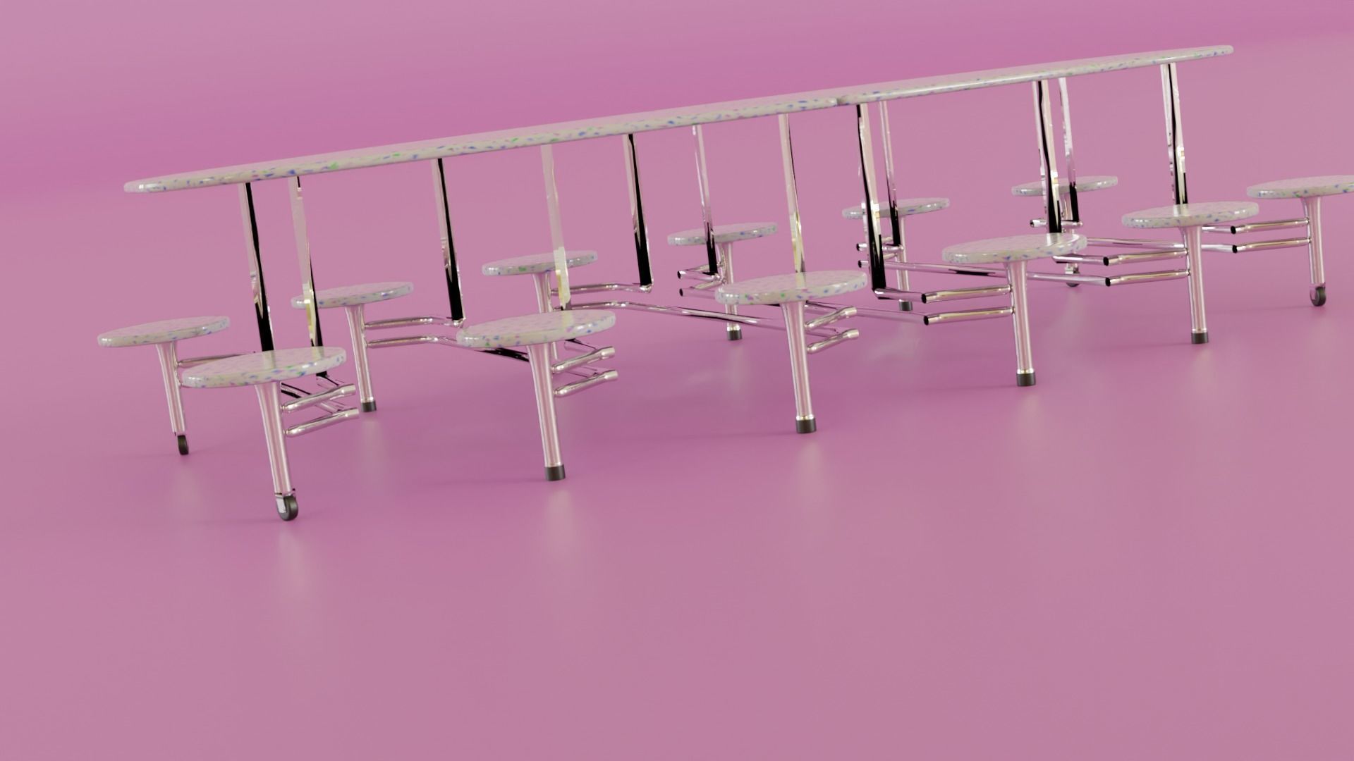 Low Poly Cafeteria Table Low-poly 3D model_6