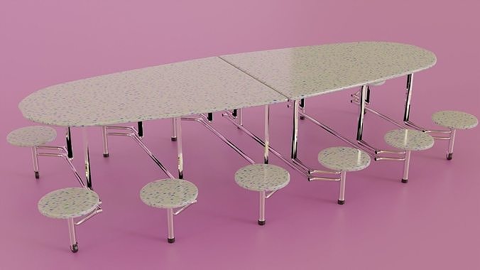 Low Poly Cafeteria Table Low-poly 3D model