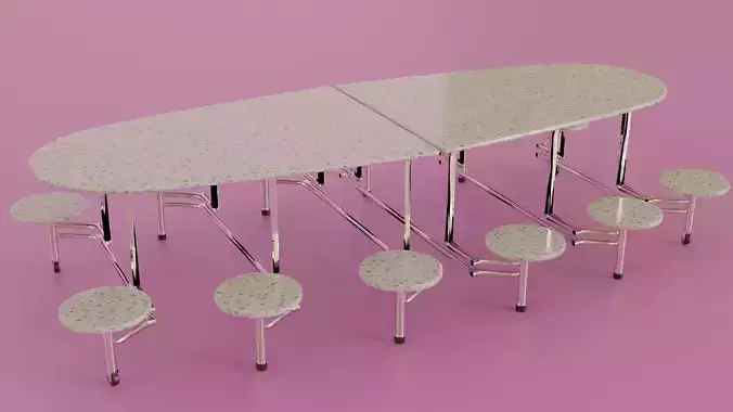 Low Poly Cafeteria Table Low-poly 3D model