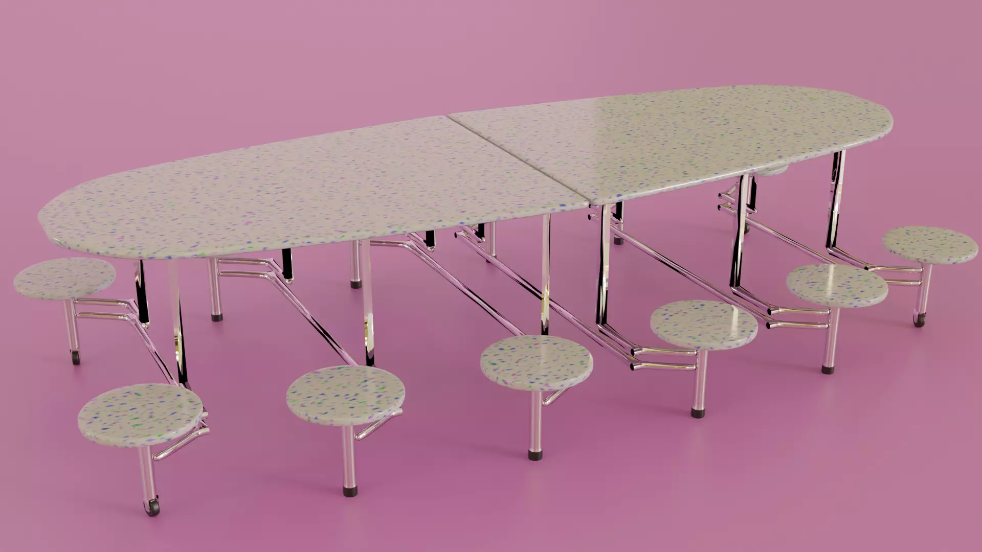 Low Poly Cafeteria Table Low-poly 3D model_0
