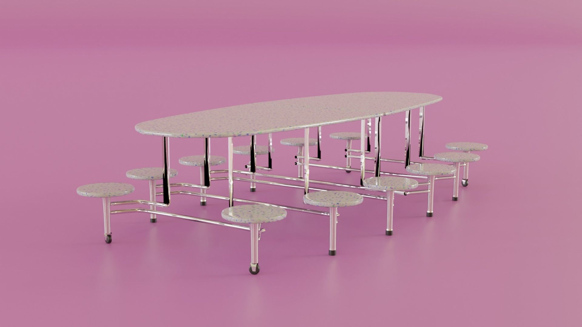 Low Poly Cafeteria Table Low-poly 3D model_2