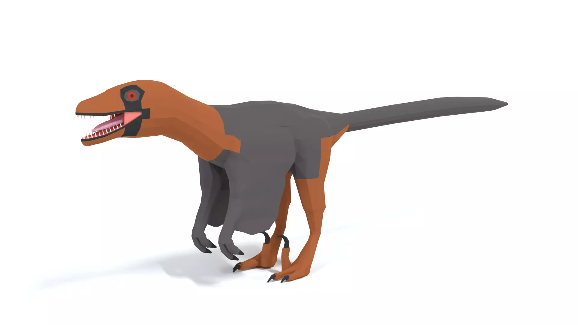 Low Poly Cartoon Achillobator Dinosaur Low-poly 3D model