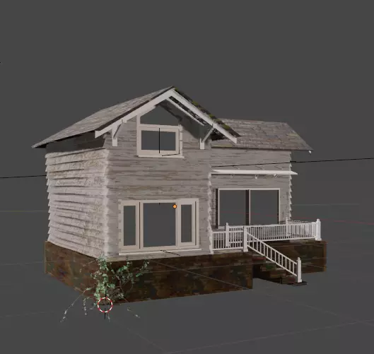 House with rope Free low-poly 3D model_0