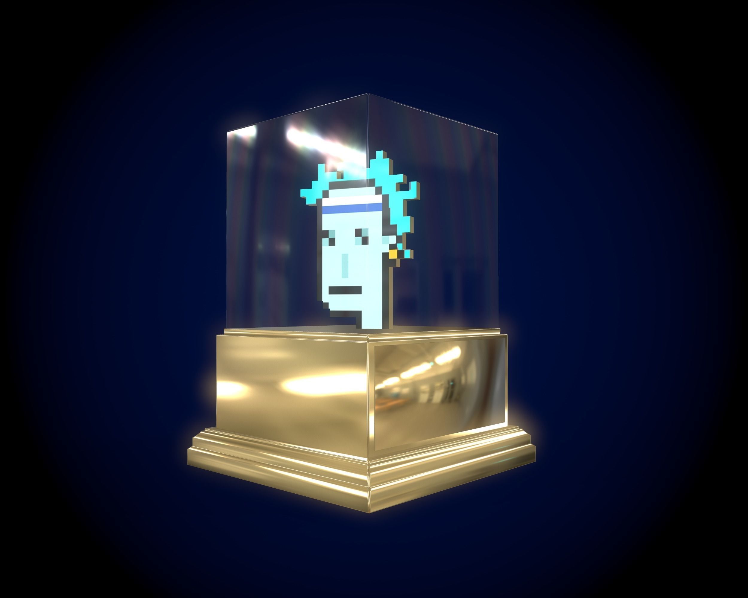 Gold Punk Low-poly 3D model_2