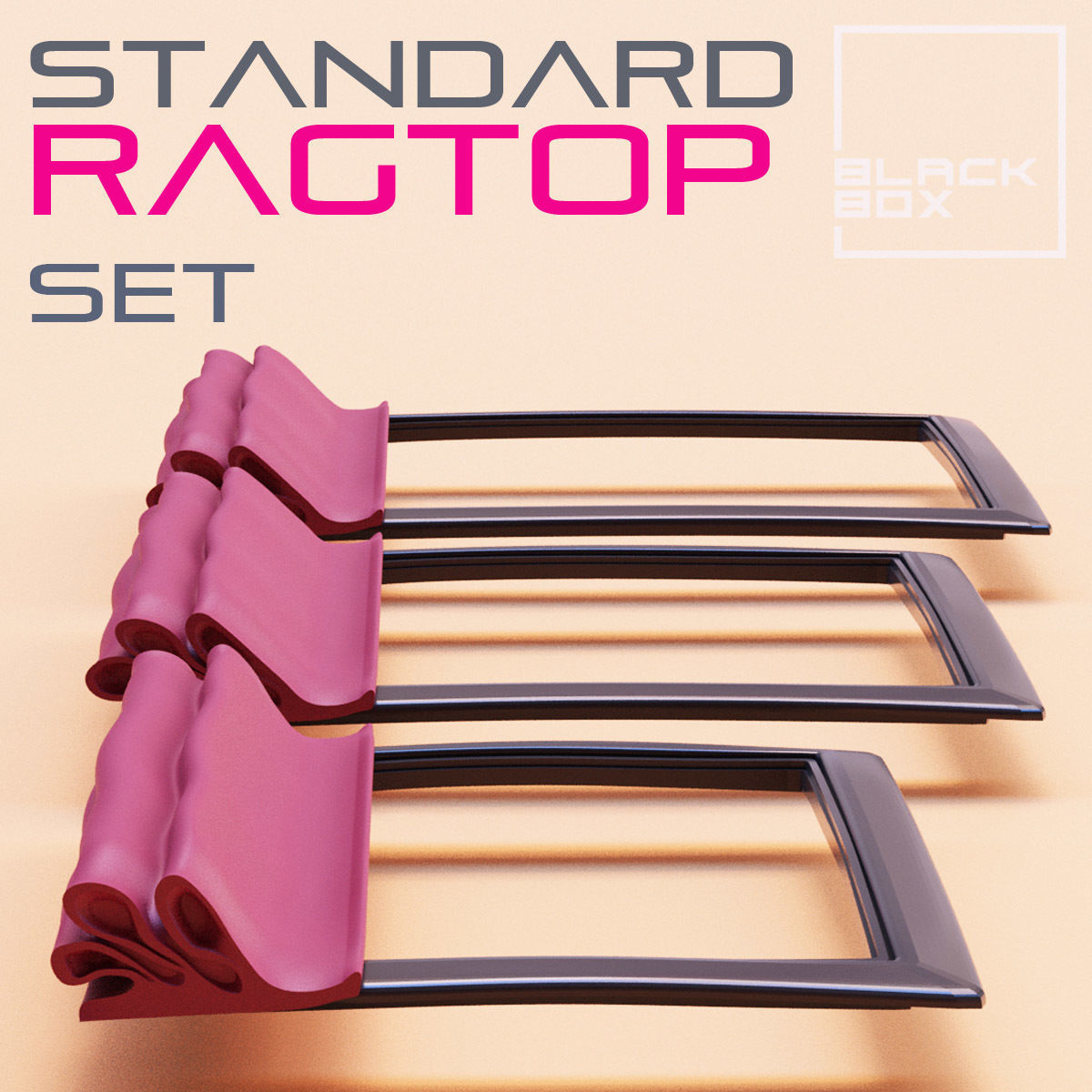 Standard RAGTOP Sunroof SET for modelkits and diecast 3D print model_2