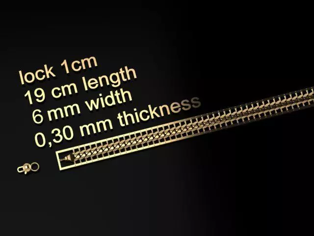 One piece fusion chain is cast directly 3D print model 6mm  3D print model_0