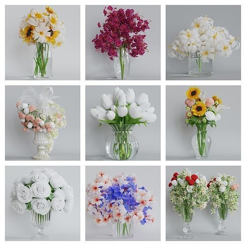 Luxcore and Cycles Render Flowers  3D model