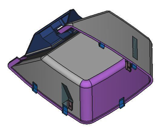 Rear Upper part Basic for Nissan NV200 Center Console 3D print model_2