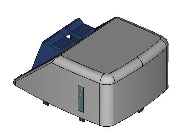 Rear Upper part Basic for Nissan NV200 Center Console 3D print model_1