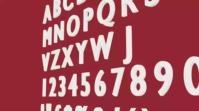 3D model letters book cover