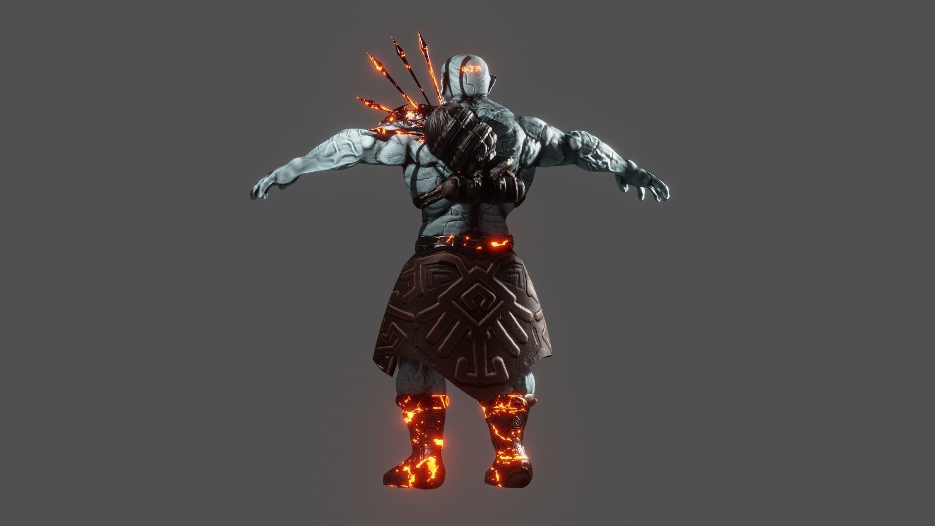 Runic Orc Low-poly 3D model_7
