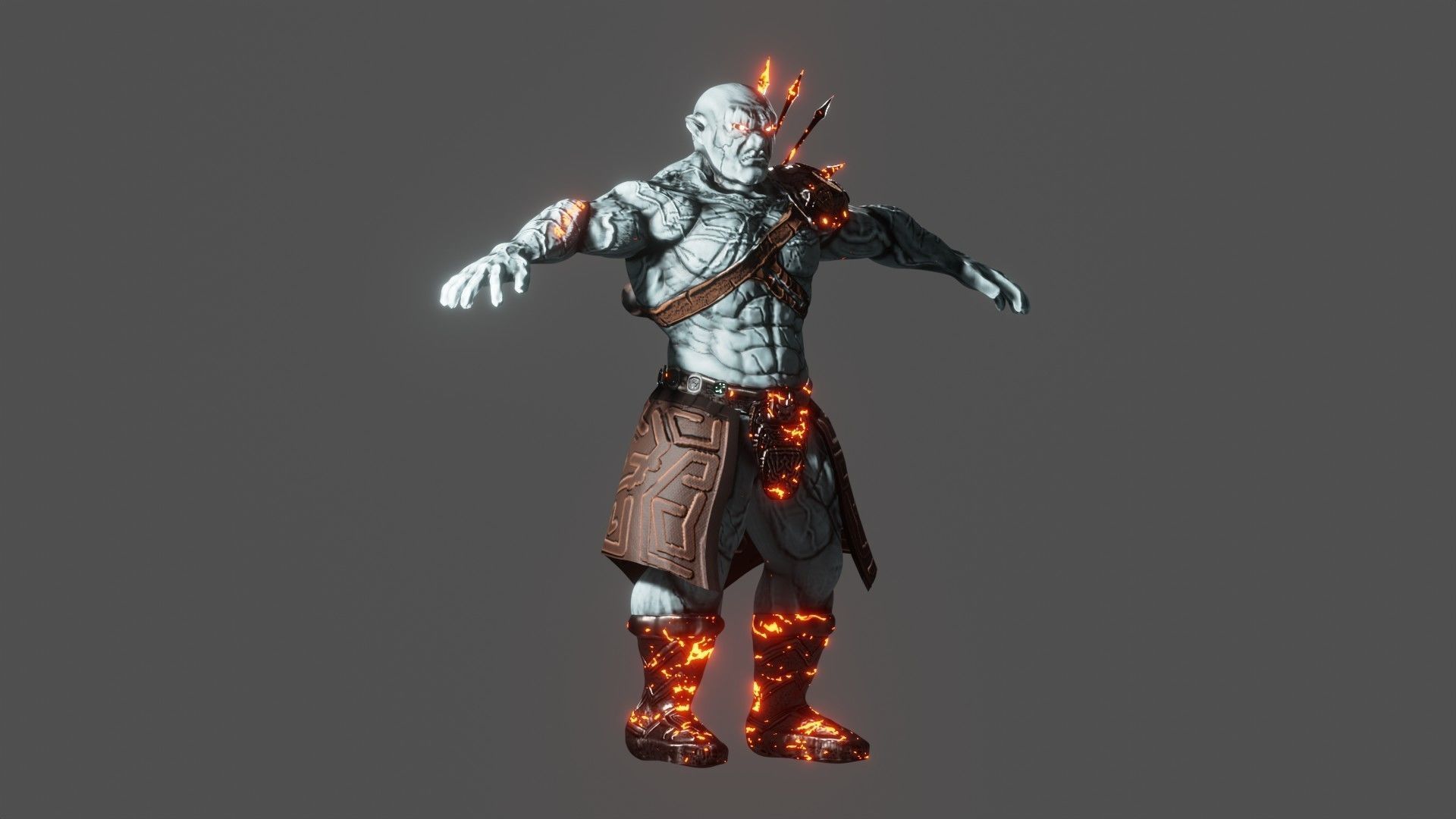Runic Orc Low-poly 3D model_12