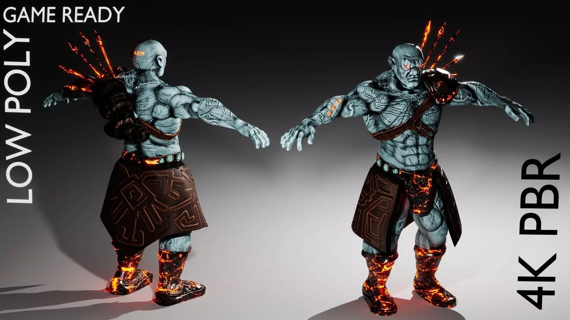 Runic Orc Low-poly 3D model_0