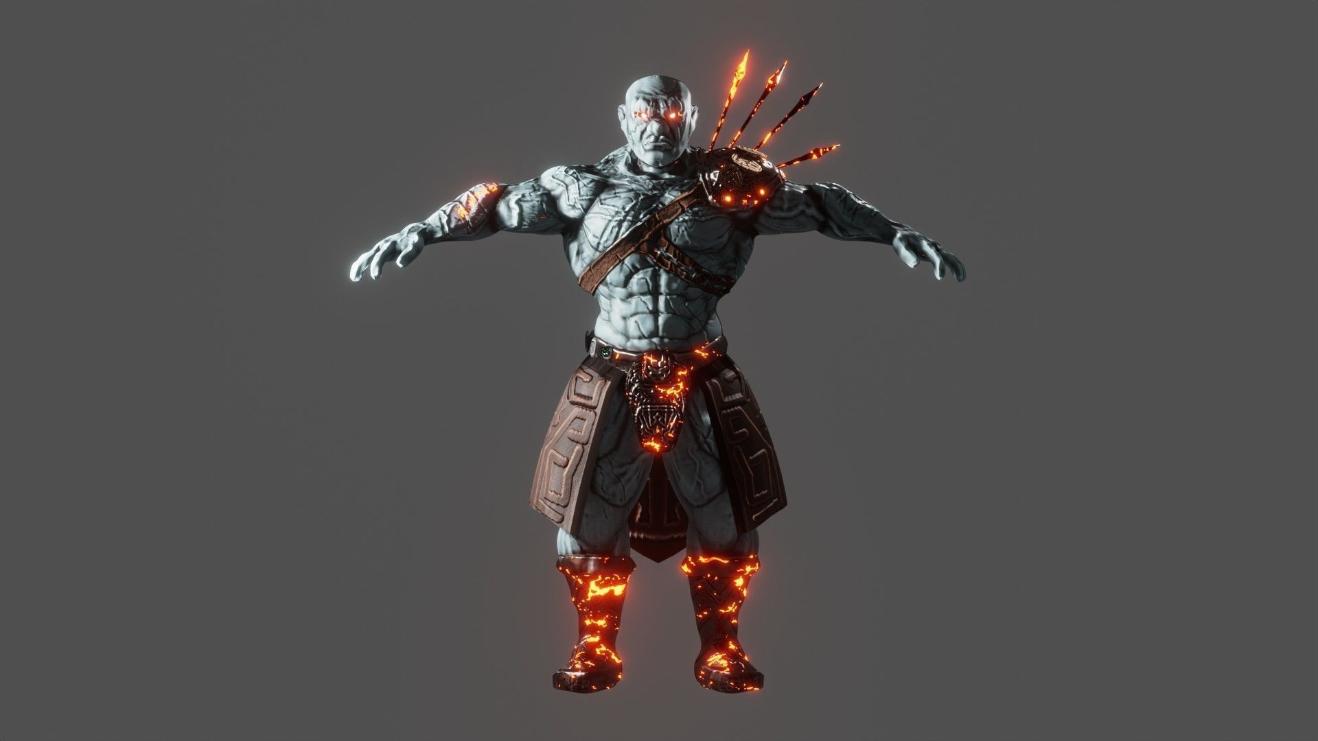 Runic Orc Low-poly 3D model_13