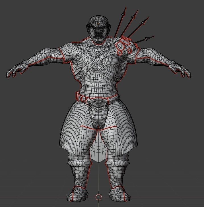Runic Orc Low-poly 3D model_14