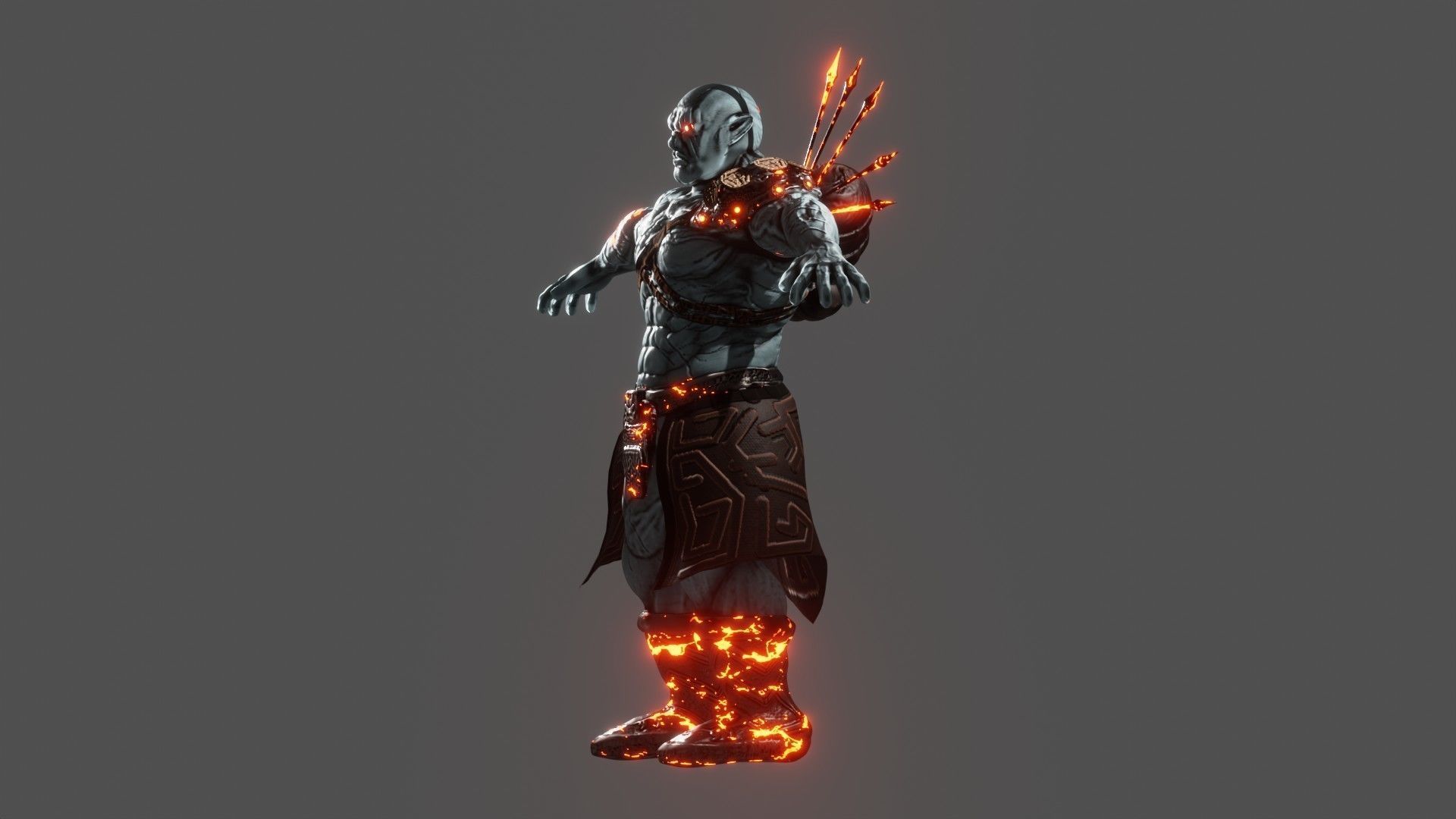 Runic Orc Low-poly 3D model_4