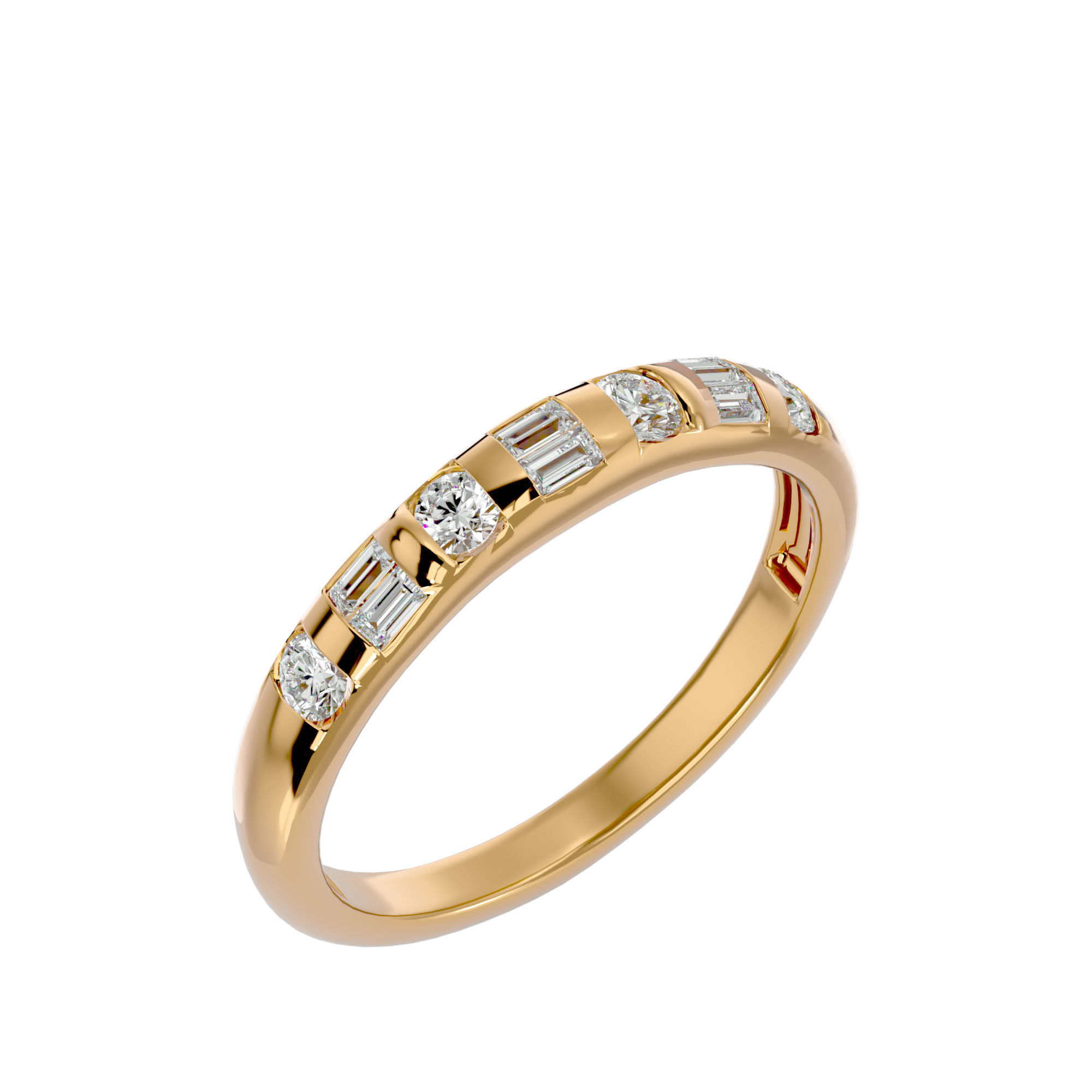 Eternity Band Diamond Ring with 360 View animation 3D print model_12