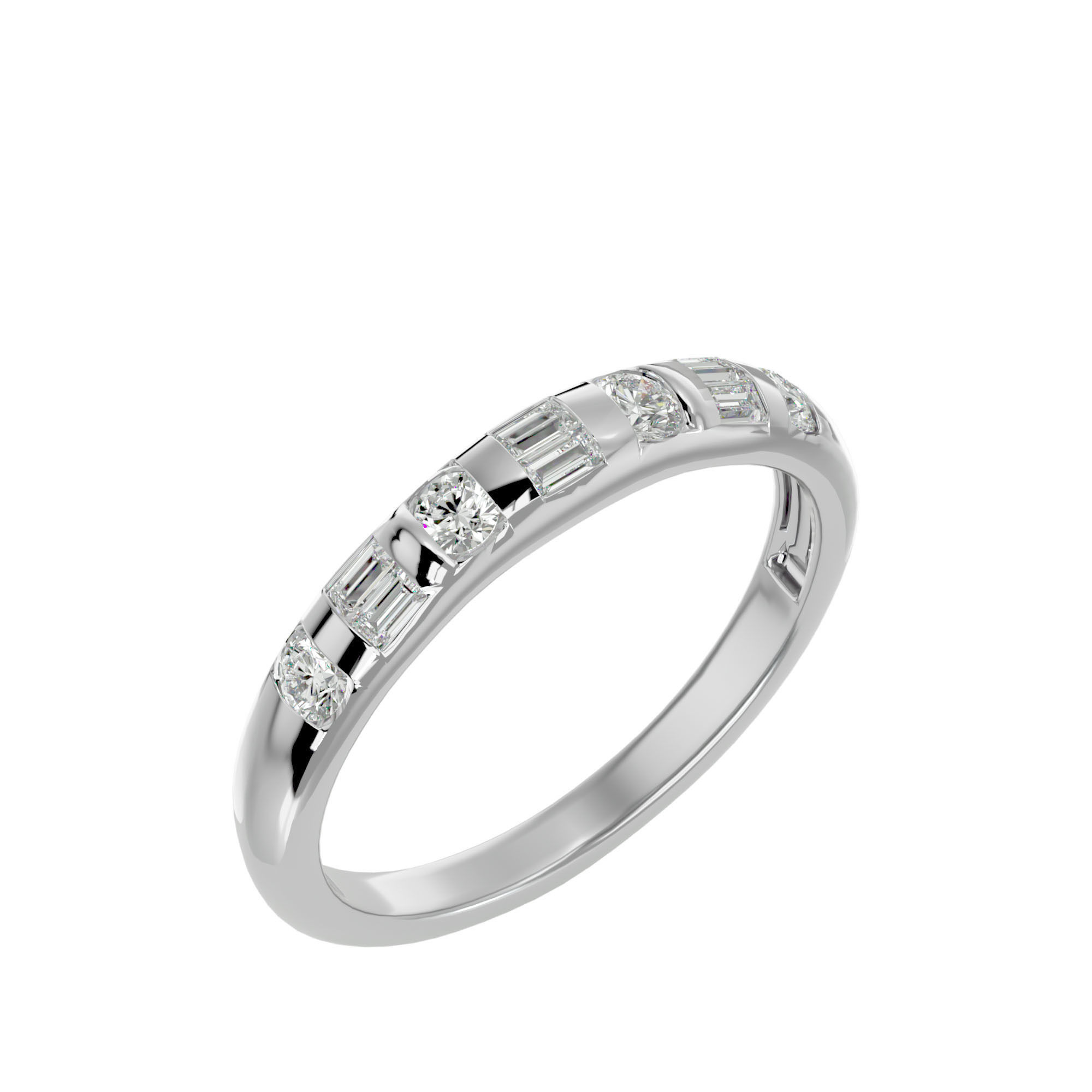 Eternity Band Diamond Ring with 360 View animation 3D print model_11