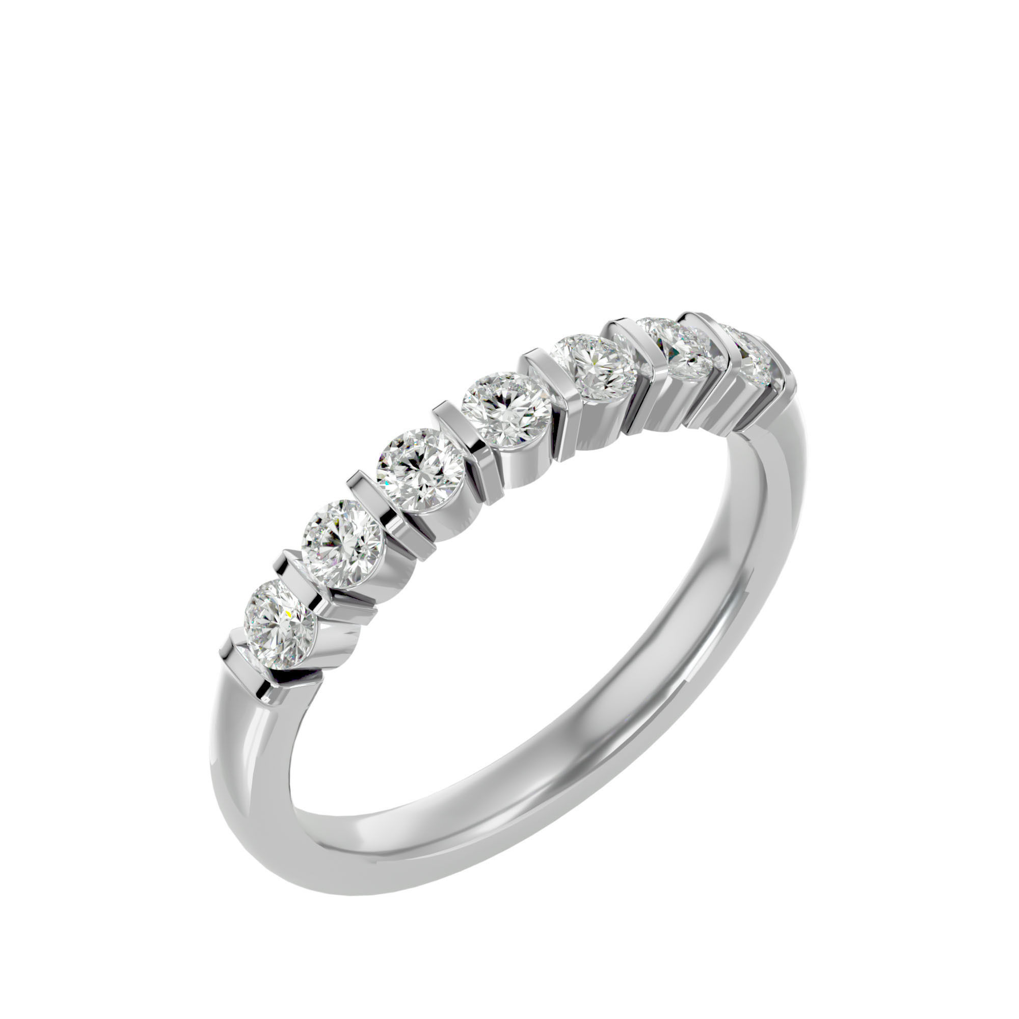 Eternity Band Diamond Ring with 360 View animation 3D print model_11