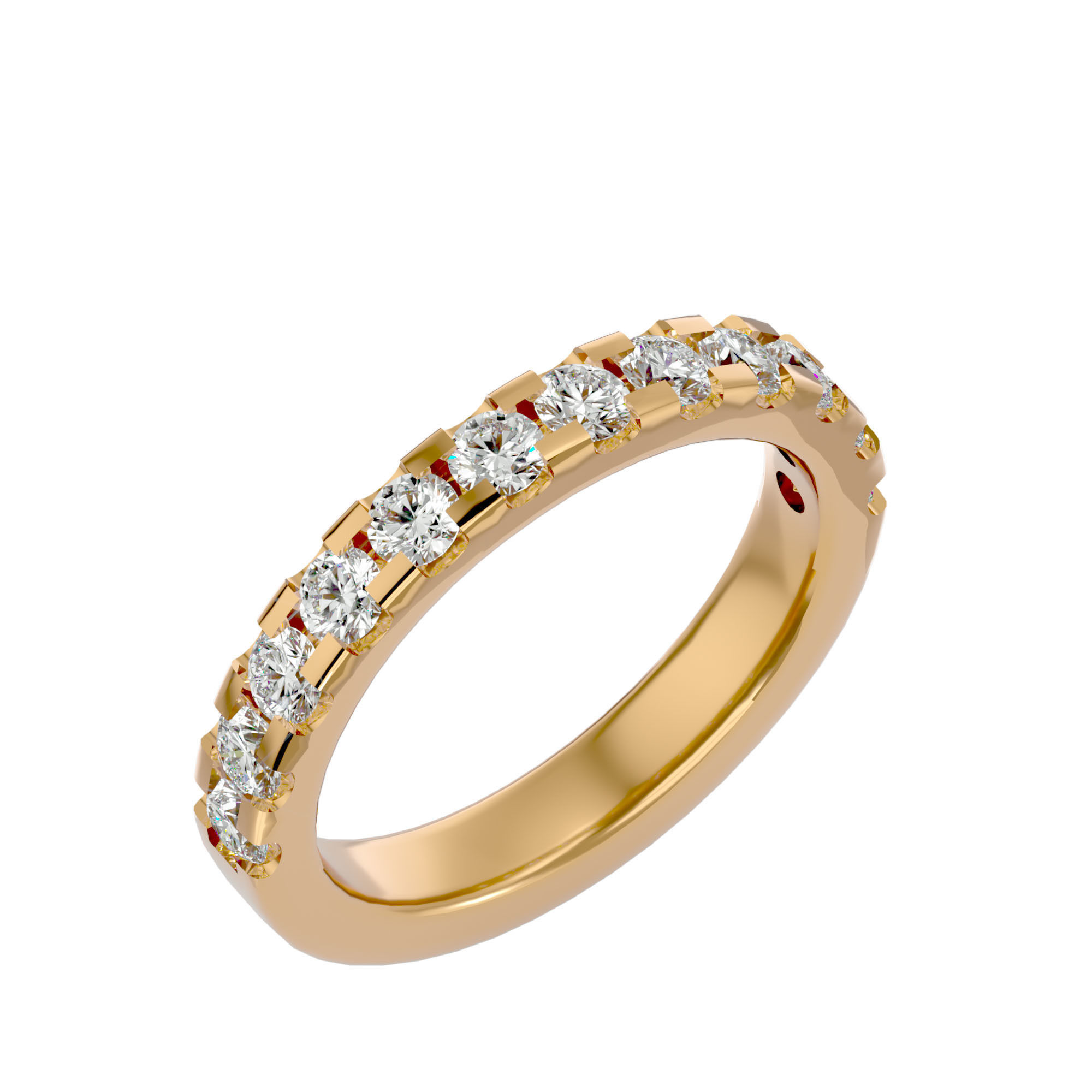 Eternity Band Diamond Ring with 360 View animation 3D print model_12
